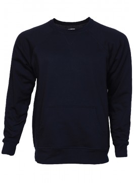 Mens Raglan Sleeve Crew Neck with Thermal Lining and Front Kangaroo Pocket