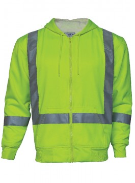 Mens Front Zipper Hood with Thermal Lining, with reflective tape