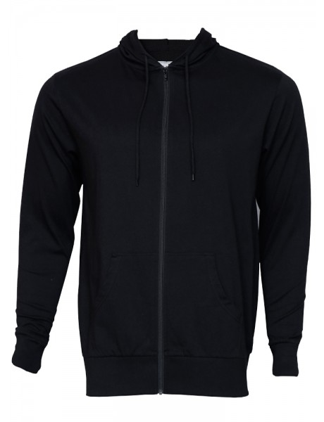 Mens Front Zipper Jersey Hood