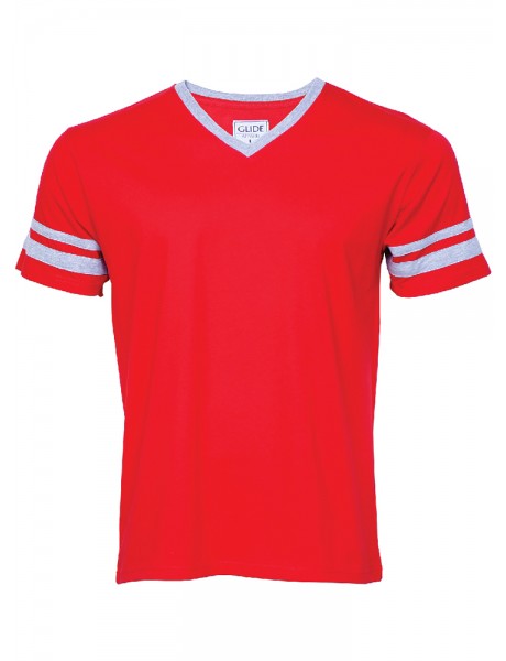 Mens Short Sleeve with contrast two stripe V-Neck Tee Mens Short Sleeve with contrast two stripe V-Neck Tee