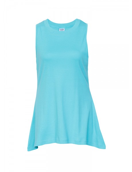 Women Sleeveless Crew Neck Tee